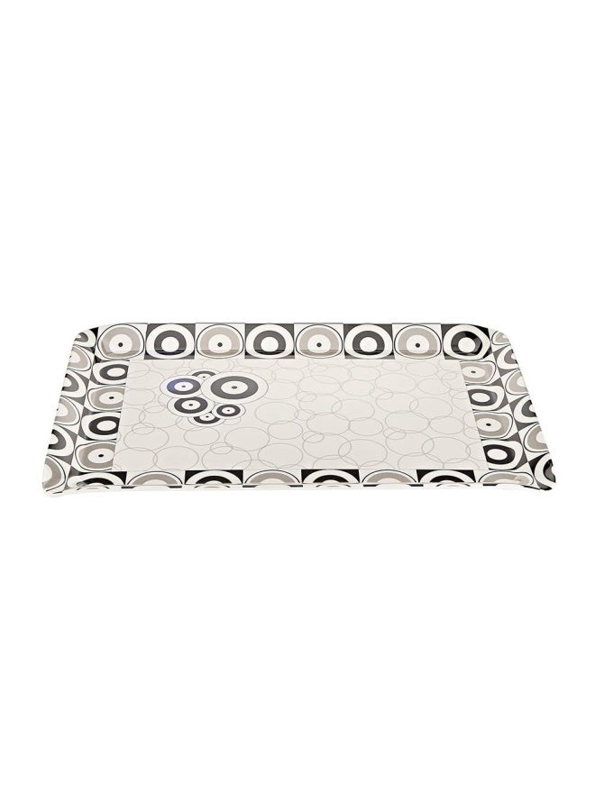 Servewell Melamine Stylo Extra-Large Tray, White & Black