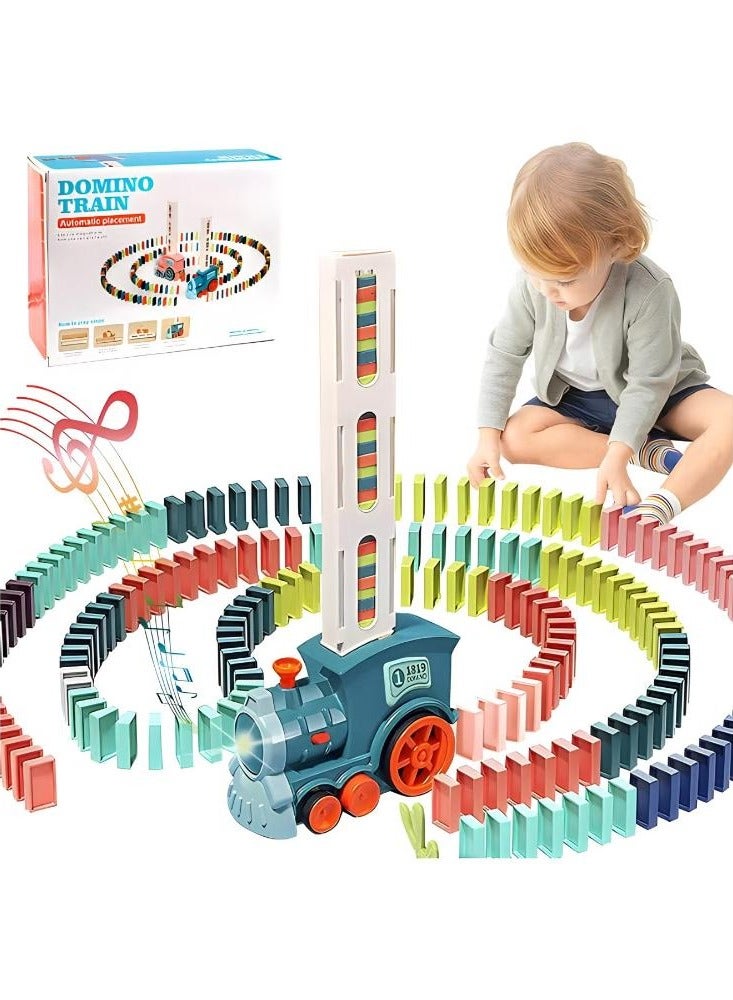 Noaideoi Domino Train Toy Set for Kids | 60 Pcs Automatic Dominoes Blocks Building and Stacking Toys Creative Kids Games Early Education