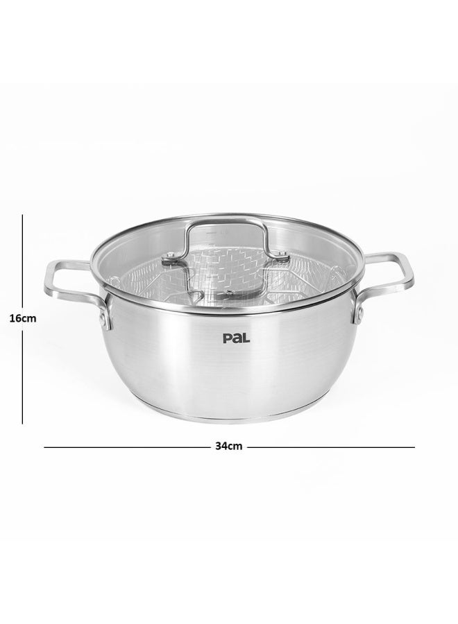 Pal Titanium Pro Inox Frying Pot, Metallic - 24 Cm