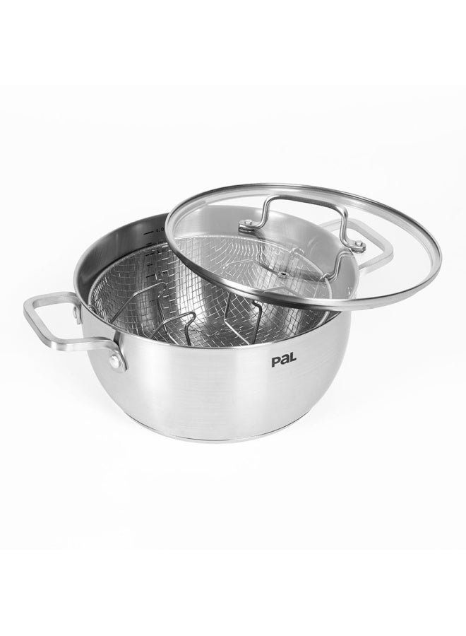 Pal Titanium Pro Inox Frying Pot, Metallic - 24 Cm