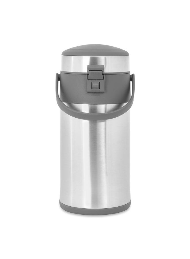 Borosil Stainless Steel Airpot, Silver & Grey - 4L