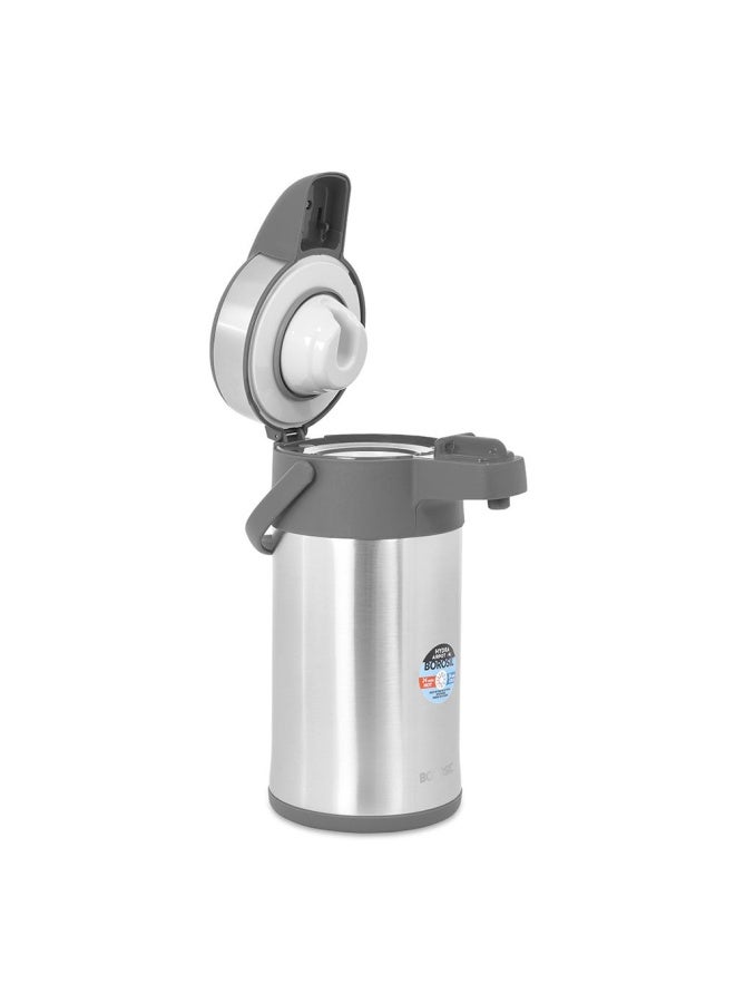 Borosil Stainless Steel Airpot, Silver & Grey - 4L