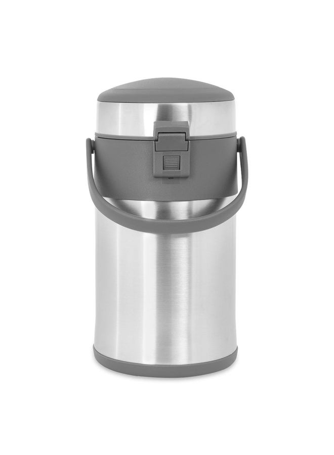 Borosil Stainless Steel Airpot, Silver & Grey - 3L