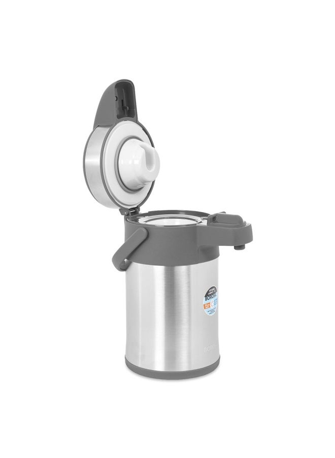 Borosil Stainless Steel Airpot, Silver & Grey - 3L