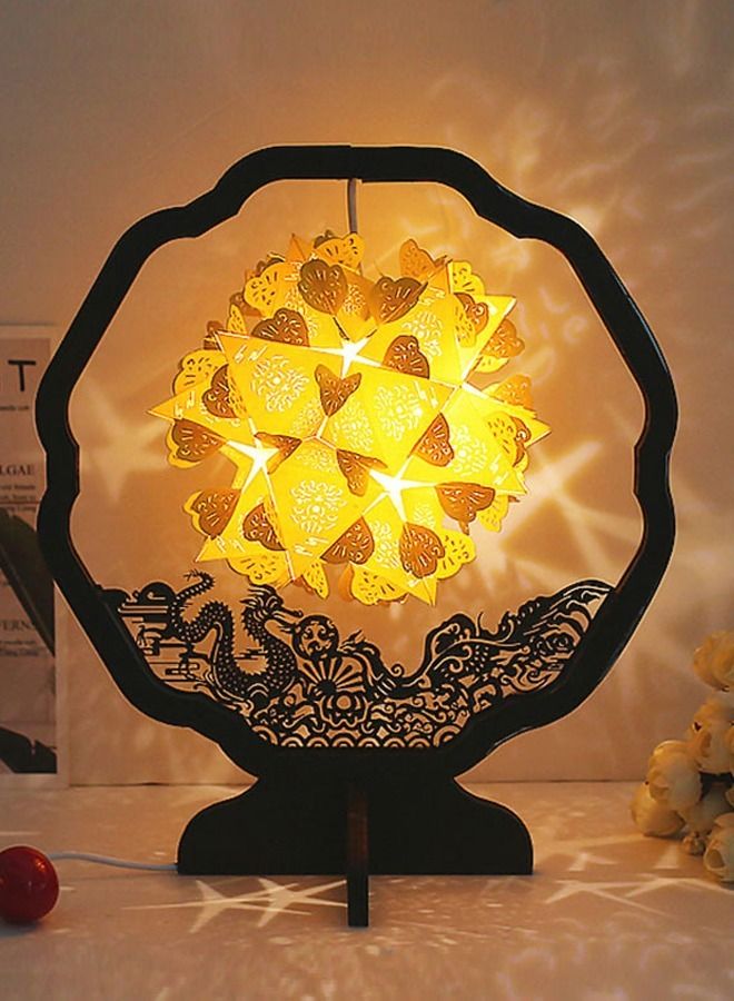 Ancient Palace Creative Gifts Home Handmade DIY Bedside Decoration Small Table Shadow Paper Carving Lamp Night Light