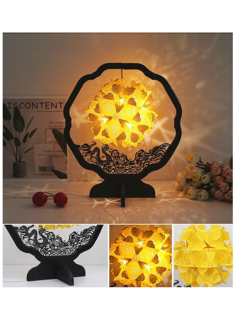 Ancient Palace Creative Gifts Home Handmade DIY Bedside Decoration Small Table Shadow Paper Carving Lamp Night Light