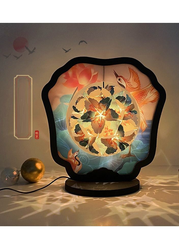 Ancient Palace Creative Gifts Home Handmade Diy Bedside Decoration Small Shadow Paper Carving Lamp Night Light