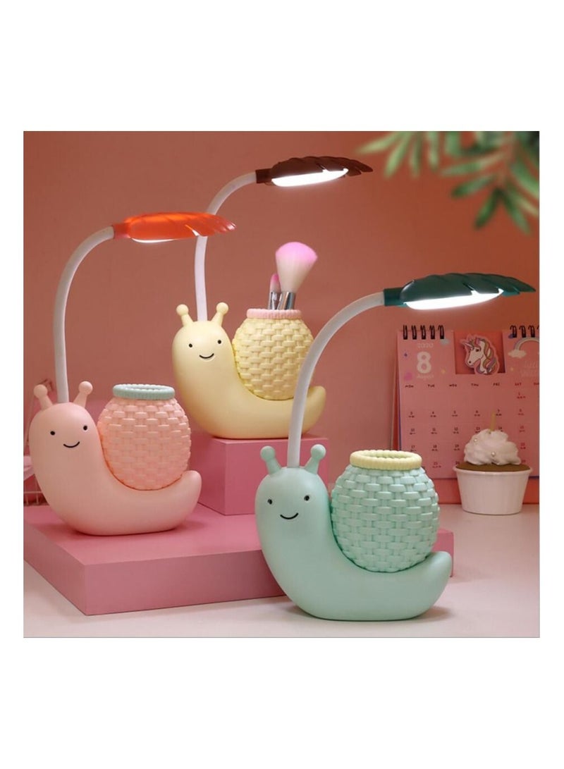 1-Piece Led Cartoon Charging Snail Pen Holder Table Lamp Can Be Used as Children’s Gifts and Rewards