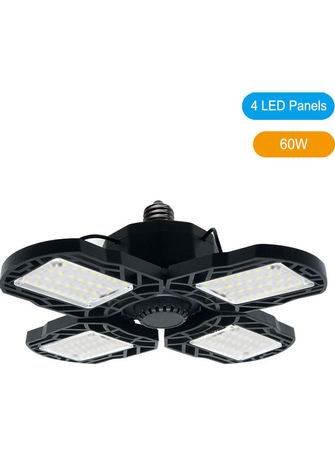 60 Led Garage Lights Deformable Folding Adjustable Ceiling Lamp Black 16.5 x 11.5 x 14.5cm