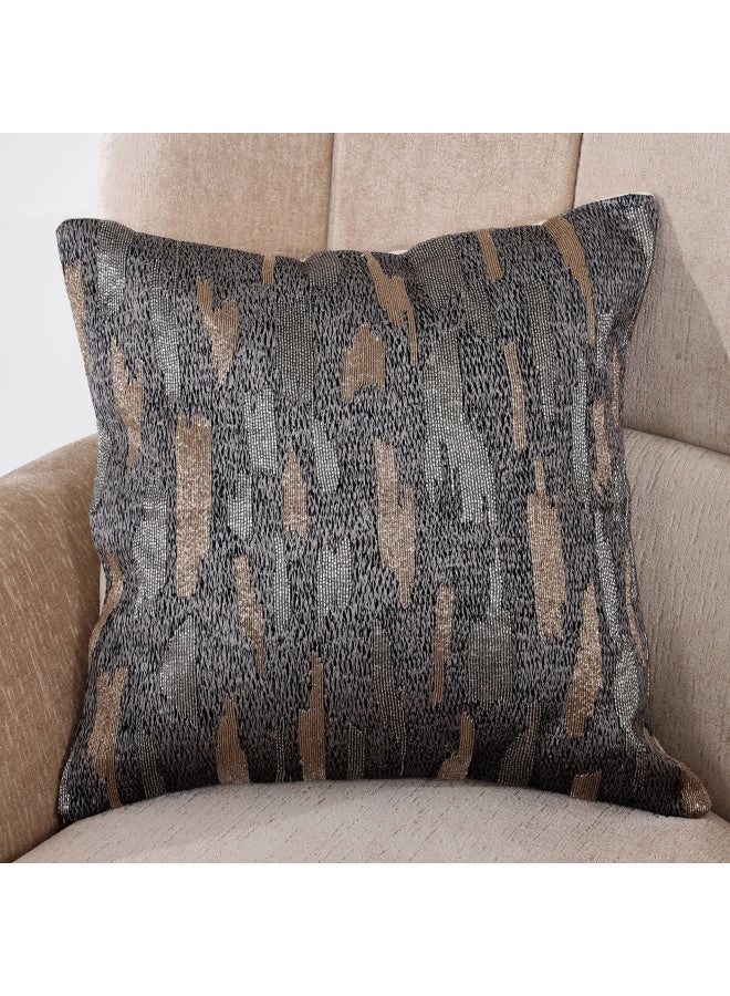 Timothy Embroidered Cushion Cover, Dark Blue - 45X45 Cm
