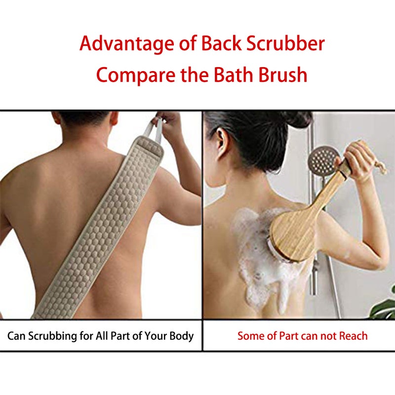 Exfoliating Back Strap Bath Massager With Rope Handles