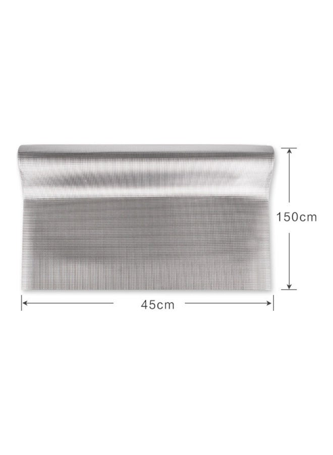 Washable Shelf Liner Silver 45 x 150cm