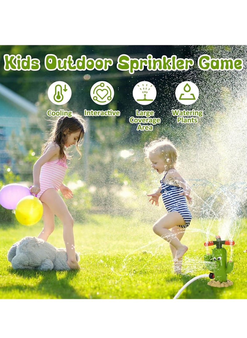 Outdoor water spray cactus rotating nozzle automatic water spray courtyard garden water play toy