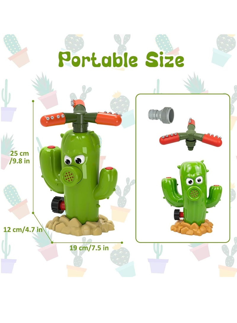 Outdoor water spray cactus rotating nozzle automatic water spray courtyard garden water play toy