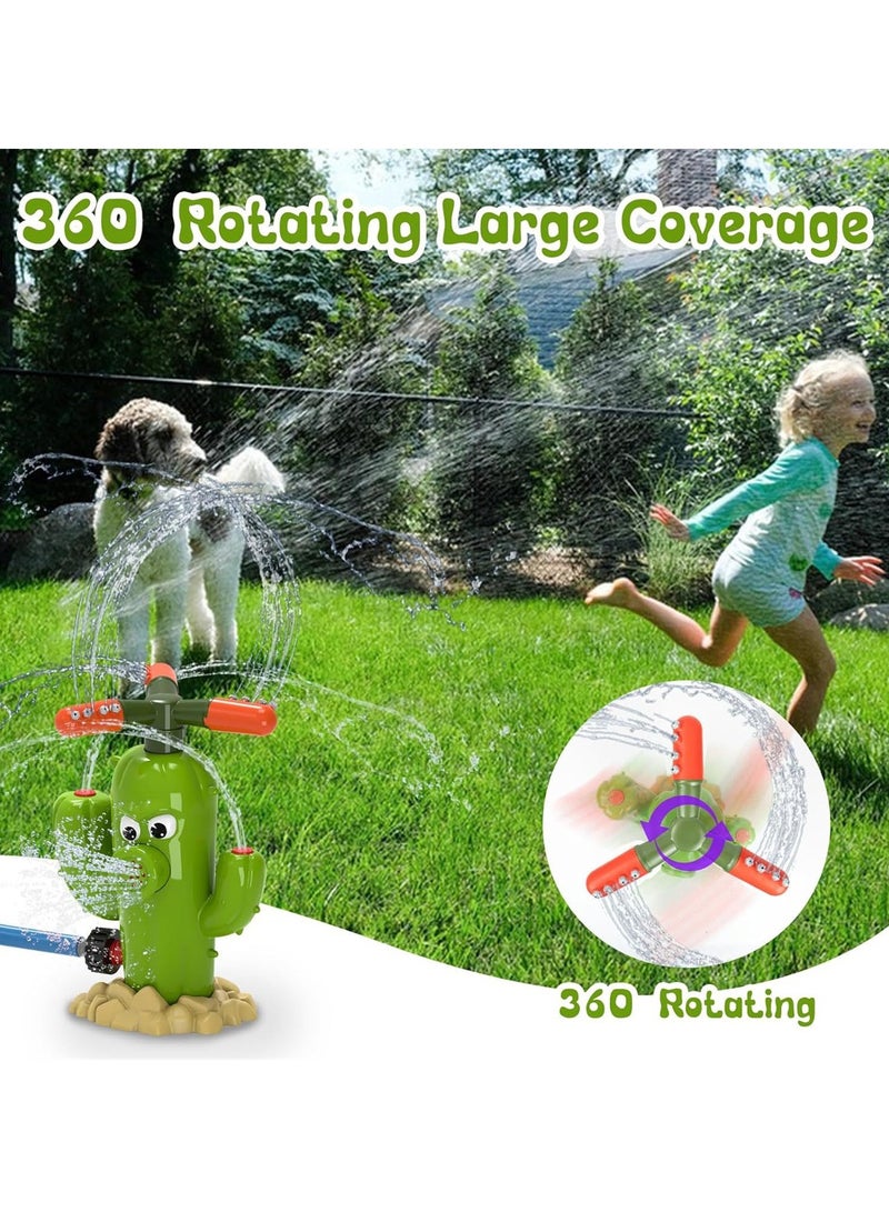 Outdoor water spray cactus rotating nozzle automatic water spray courtyard garden water play toy