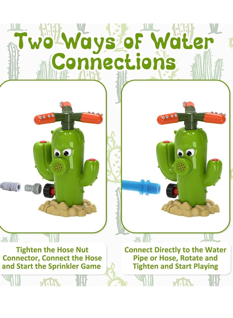 Outdoor water spray cactus rotating nozzle automatic water spray courtyard garden water play toy