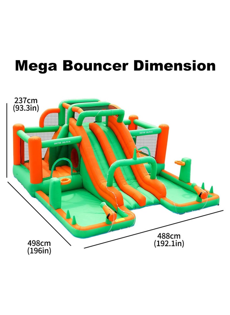 Inflatable Twin Water Slide With Tunnel for Kids Outdoor Play