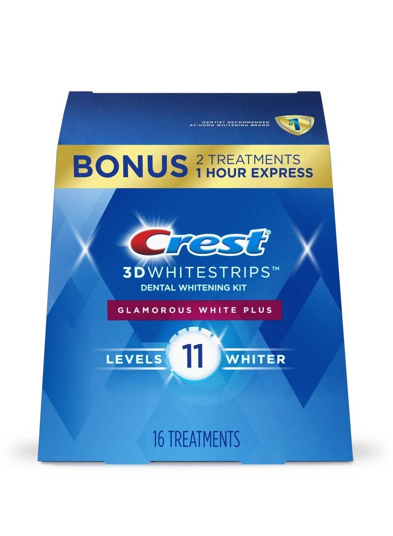 Crest 3D Whitestrips, Glamorous White, Teeth Whitening Strip Kit, 32 Strips (16 Count Pack) -Packaging may vary
