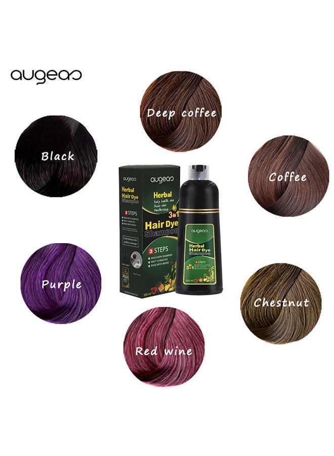 Augeas 500ml Foam Herbal Hair Dye Shampoo Mild Non-irritating Natural Long-lasting No Black Scalp Hair Care