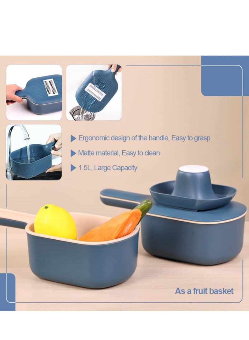 Multifunction Slicer Veggie Dicers Food Choppers Cutter with 4 Replaceable Blades and Container Steeless Vegetable Slicer for Carrot Potato Vegetables