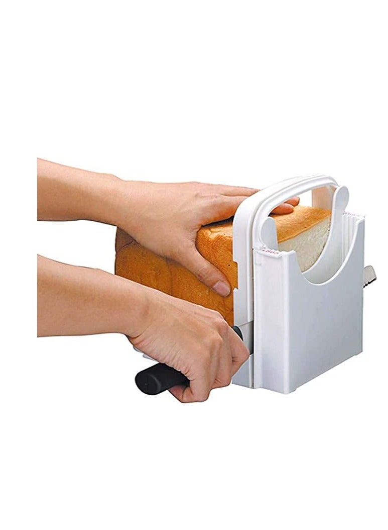 Bread Slicer, Table Bread/Adjustable Bread/Roast/Loaf Slicer Cutter Folding Bread Toast Slicer Bagel Loaf Slicer Sandwich Maker Toast Slicing Machine with 5 Slice Thicknesses