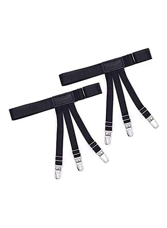 Adjustable Elastic Shirt Holder Garter Black