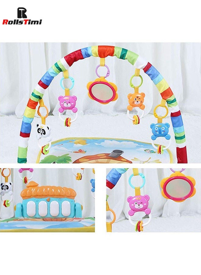 Musical Piano Play Indoor Mat Center With Melodies Rattle For Kids