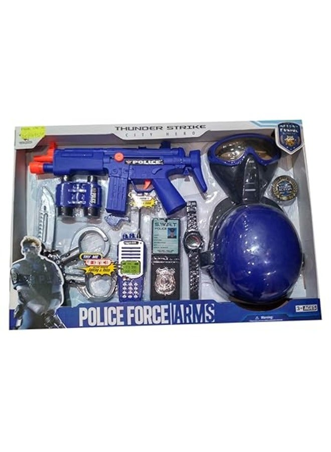 Toy Gun Complete Role Play Set with Gun Watch Mask Helmet Binoculars Tags and Accessories Kids Combat Play Set