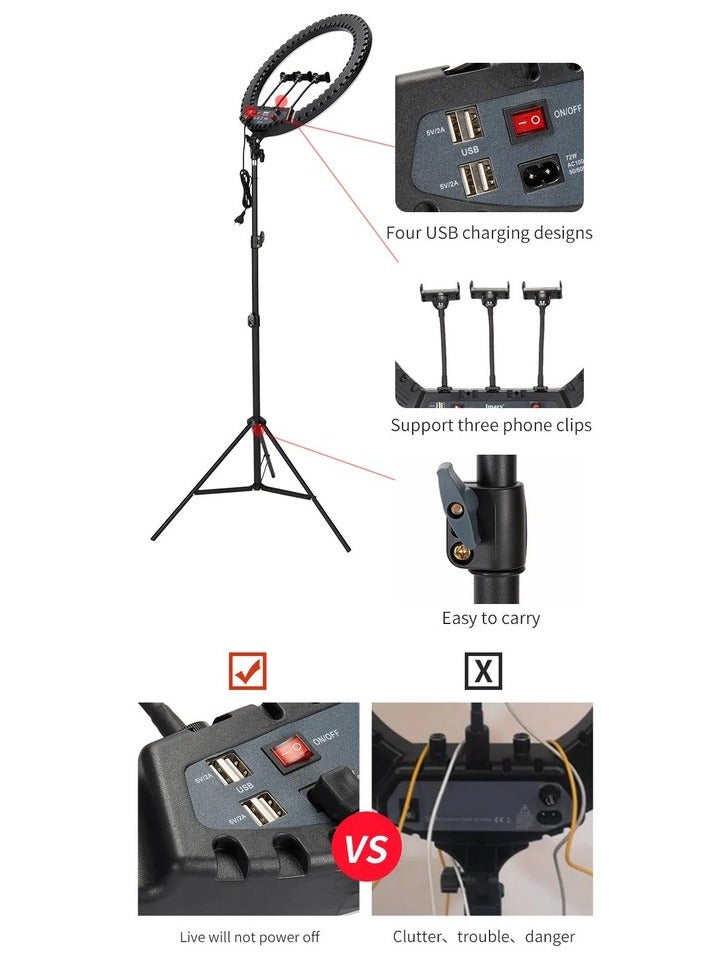 Jmary FM-21R 21 Inch Ring Light with 4 USB Ports and Remote Control