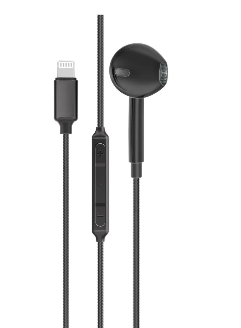 ergonomic in-ear wired mono earphone with lightning connector