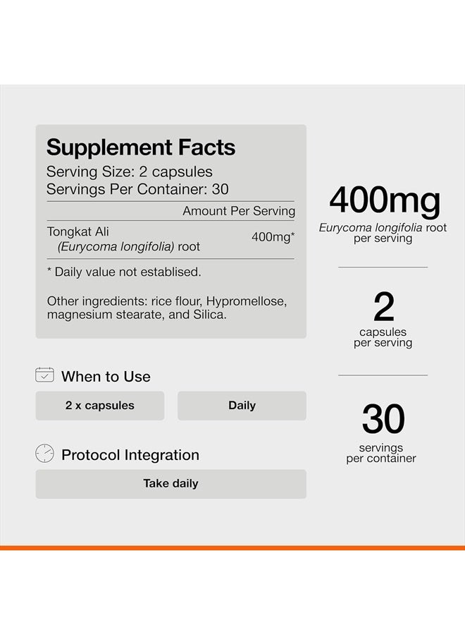 Tongkat Ali - Natural Performance Supplement for Health and Wellness - Hormone, Energy, & Mood Support - Rainforest Derived Tongkat Ali Root Extract Powder (30 Servings)