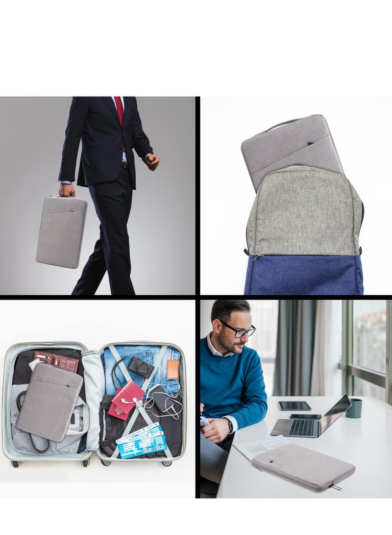 13 inch Laptop Sleeve Bag Compatible with MacBook Air Mac Pro M1 Surface Lenovo Dell HP Computer Bag Accessories Polyester Case with Pocket Gray