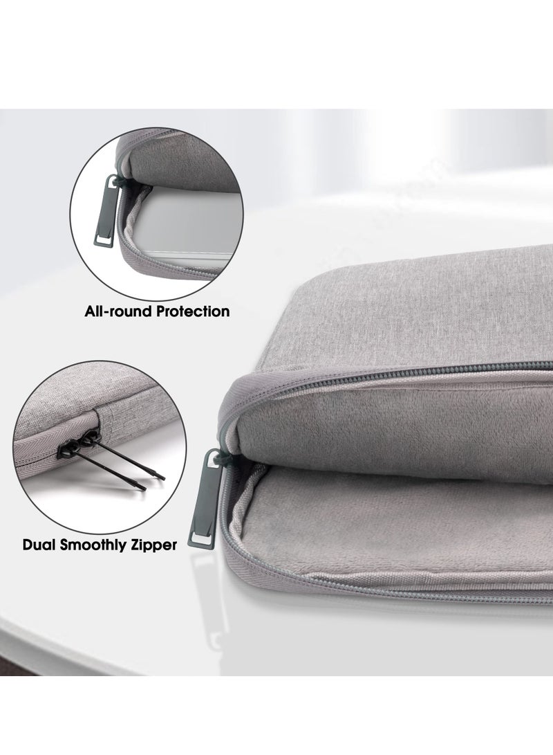 13 inch Laptop Sleeve Bag Compatible with MacBook Air Mac Pro M1 Surface Lenovo Dell HP Computer Bag Accessories Polyester Case with Pocket Gray