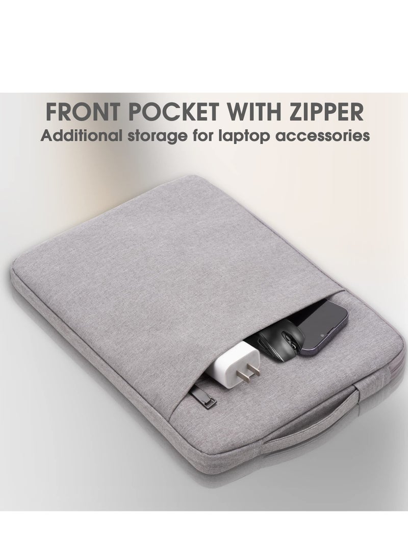 13 inch Laptop Sleeve Bag Compatible with MacBook Air Mac Pro M1 Surface Lenovo Dell HP Computer Bag Accessories Polyester Case with Pocket Gray