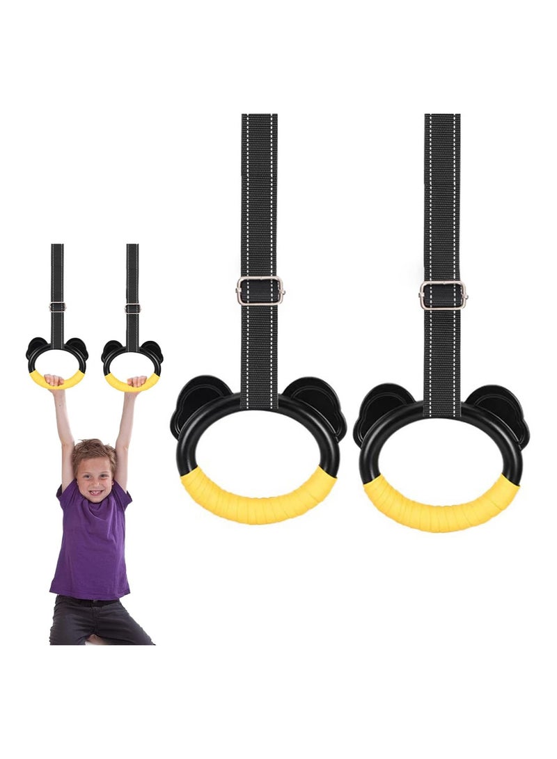 Gymnastic Rings, 2 Meters Long Home Gymnastic Rings Pull Up Rings for Exercise, Pull Up Rings with Adjustable Straps, Home Fitness Equipment for Children, Home Exercise Gym Rings, for Fitness Kit