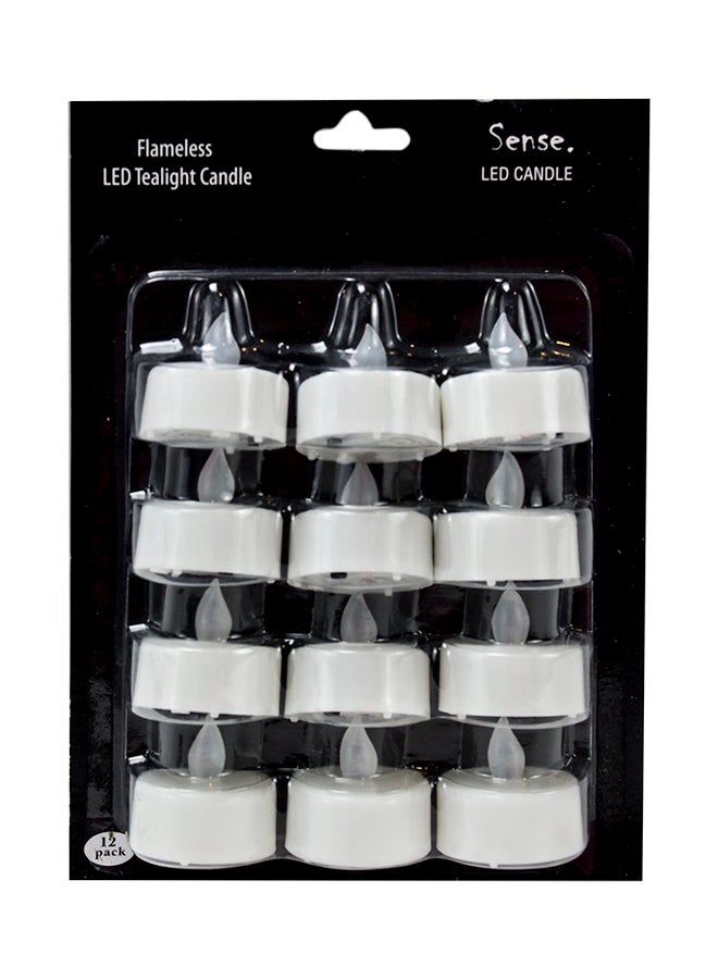 12-Piece LED Tealight Candle Set White