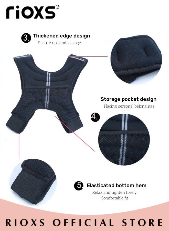 Adjustable Weighted Vest Weight Jacket for Men and Women with Reflective Stripe for Running Strength Training Workout Jogging Walking Home Gym Fitness