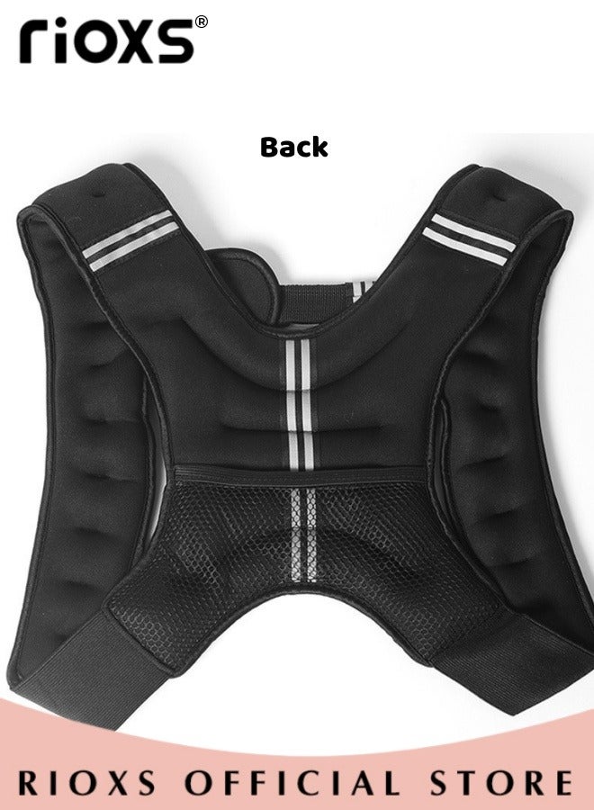 Adjustable Weighted Vest Weight Jacket for Men and Women with Reflective Stripe for Running Strength Training Workout Jogging Walking Home Gym Fitness