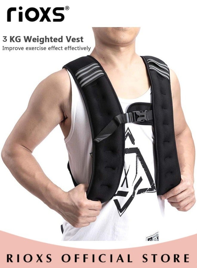 Adjustable Weighted Vest Weight Jacket for Men and Women with Reflective Stripe for Running Strength Training Workout Jogging Walking Home Gym Fitness