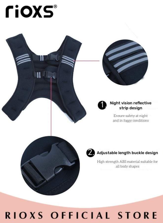 Adjustable Weighted Vest Weight Jacket for Men and Women with Reflective Stripe for Running Strength Training Workout Jogging Walking Home Gym Fitness