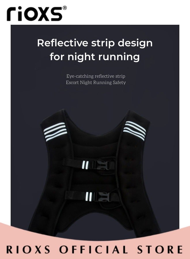 Adjustable Weighted Vest Weight Jacket for Men and Women with Reflective Stripe for Running Strength Training Workout Jogging Walking Home Gym Fitness