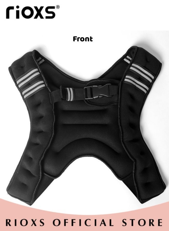 Adjustable Weighted Vest Weight Jacket for Men and Women with Reflective Stripe for Running Strength Training Workout Jogging Walking Home Gym Fitness