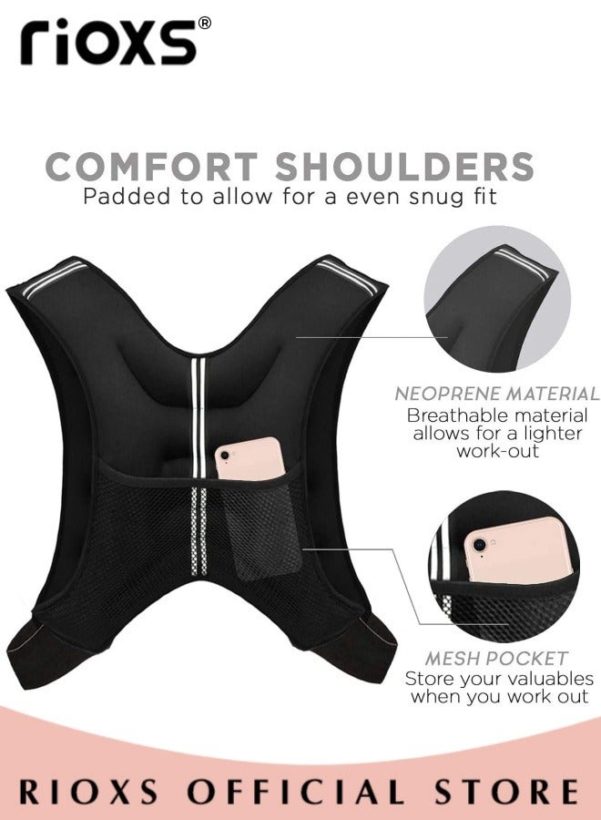 Adjustable Weighted Vest Weight Jacket for Men and Women with Reflective Stripe for Running Strength Training Workout Jogging Walking Home Gym Fitness