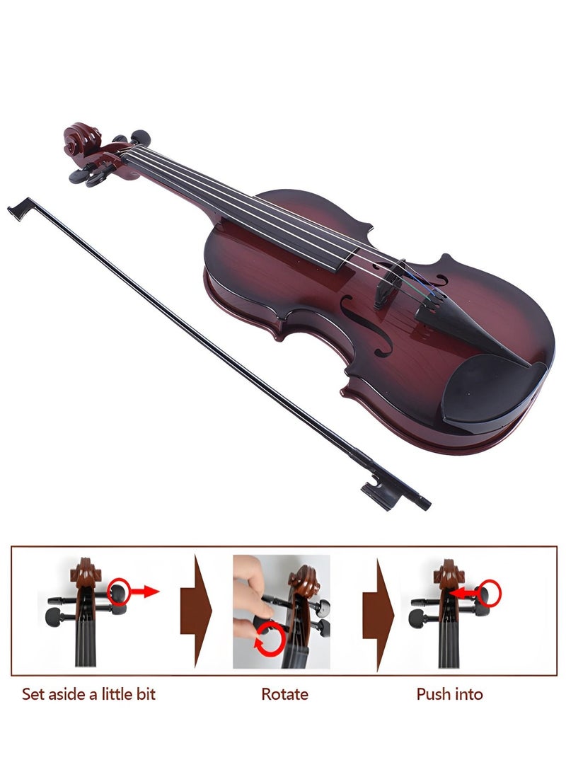 Kid’s Toy Violin with 4 Adjustable Strings and Bow,Violin Toy for Kids,Premium Kid’s Violin for Beginners，Violin Musical Instrument Education Toy,Simulated Violin