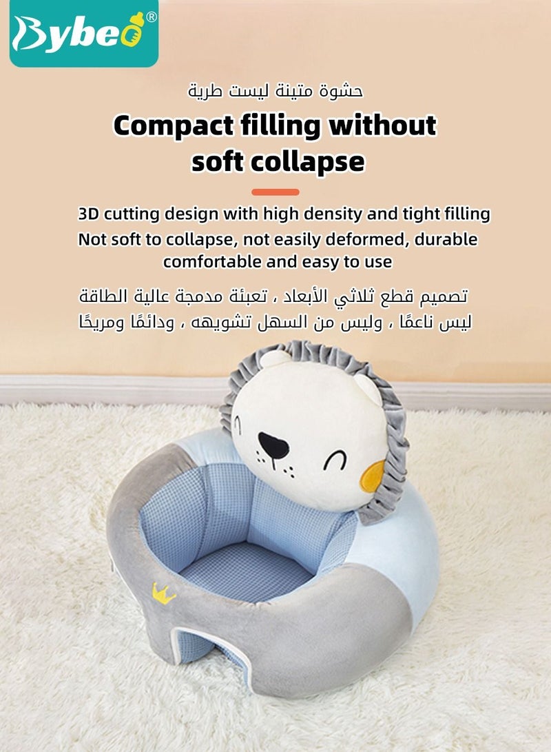 Baby Sitting Support Seat Sofa, Infant Learning Chair Head Protect - Breathable Crystal Fabric, Feather Cotton Filling, Perfect Toddler Gift to Learn to Sit