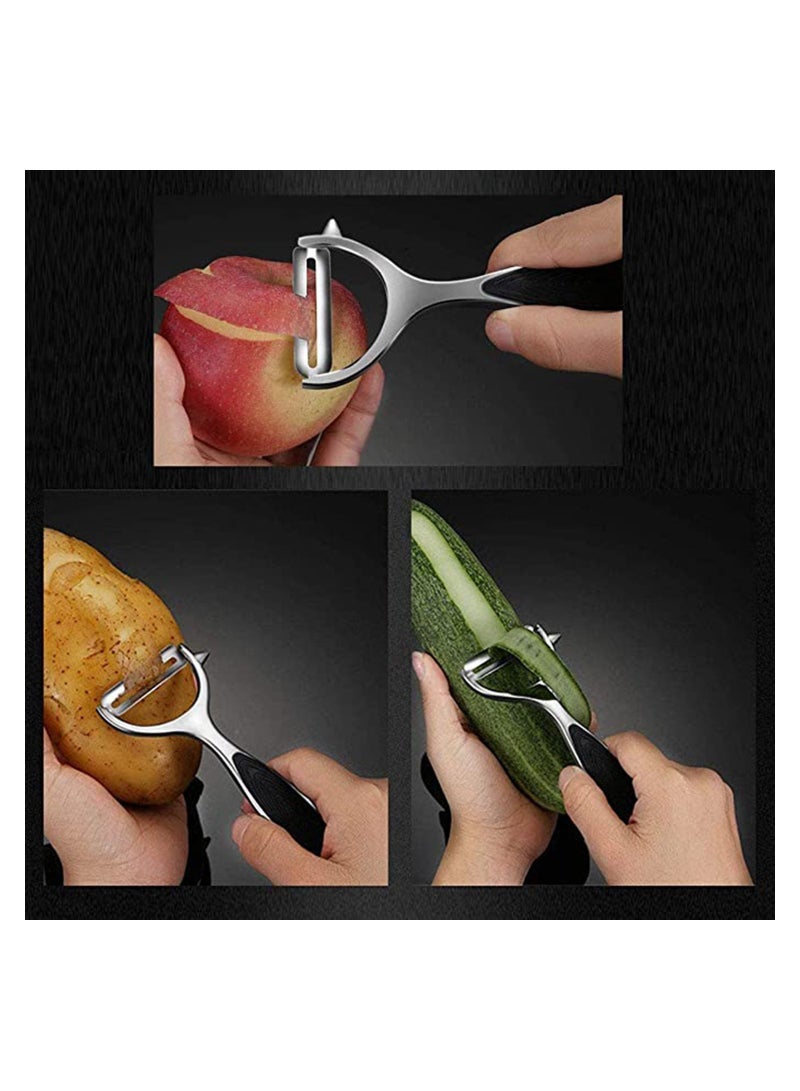 Fruit Peeler for Kitchen Premium Stainless Steel Y Shape Swivel Peelers for Veggie, Potatoes, Carrot, Fruit, with Ergonomic Non-Slip Handle, Good Grip & Durable Premium