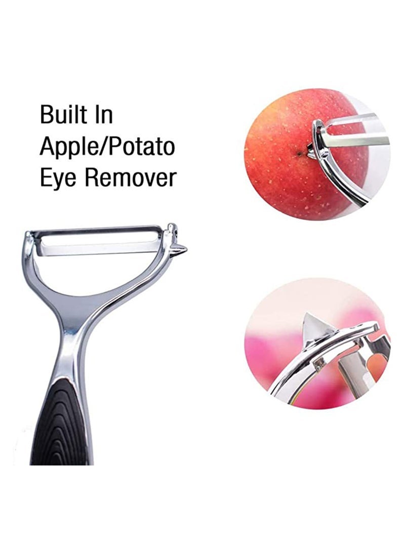 Fruit Peeler for Kitchen Premium Stainless Steel Y Shape Swivel Peelers for Veggie, Potatoes, Carrot, Fruit, with Ergonomic Non-Slip Handle, Good Grip & Durable Premium