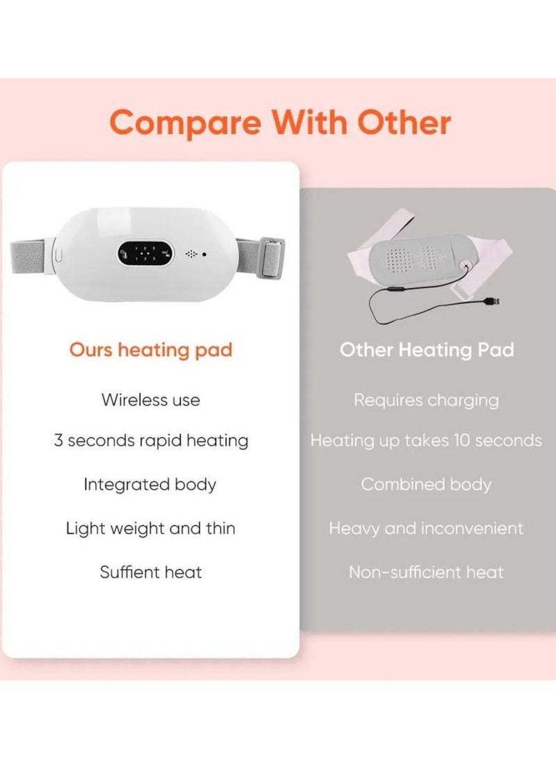 Menstrual Electric Heating Pad Waistband Device Adjustable 4-Speed ​​Rechargeable Heating Cramp Belt Massage