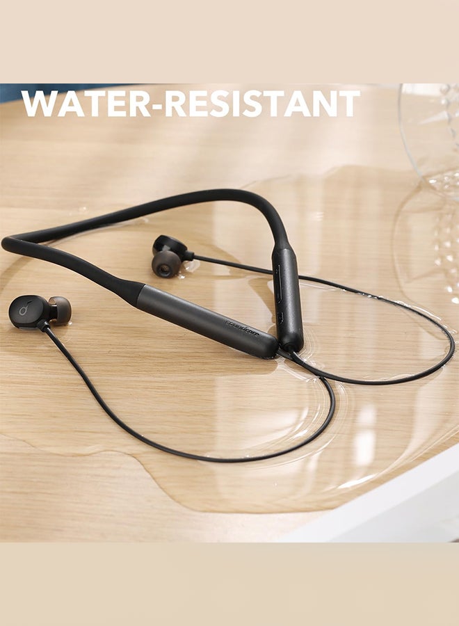 Life U2i Wireless Neckband Headphones USB-C Fast Charging Foldable & Lightweight Build Waterproof Headphones Black