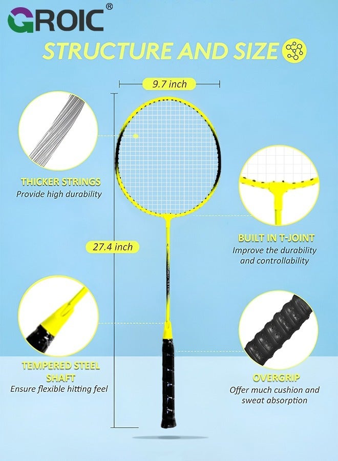 2 Pieces Badminton Set,Outdoor sports set,Badminton Set Including 1 Badminton Bag,2 Rackets,3 Badminton Balls,Outdoor Sports Equipment